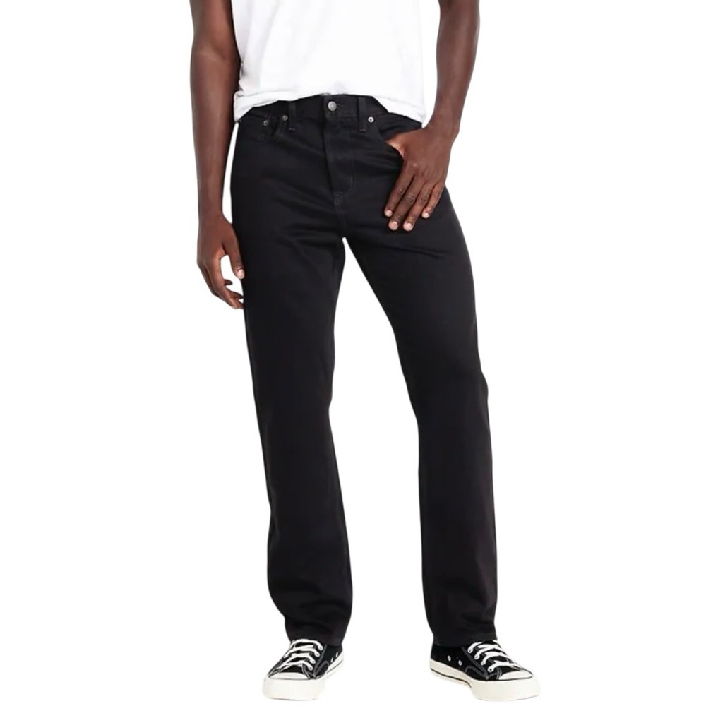 Old Navy Structured Non-Stretch Black Straight Jeans Men’s Size 29x32